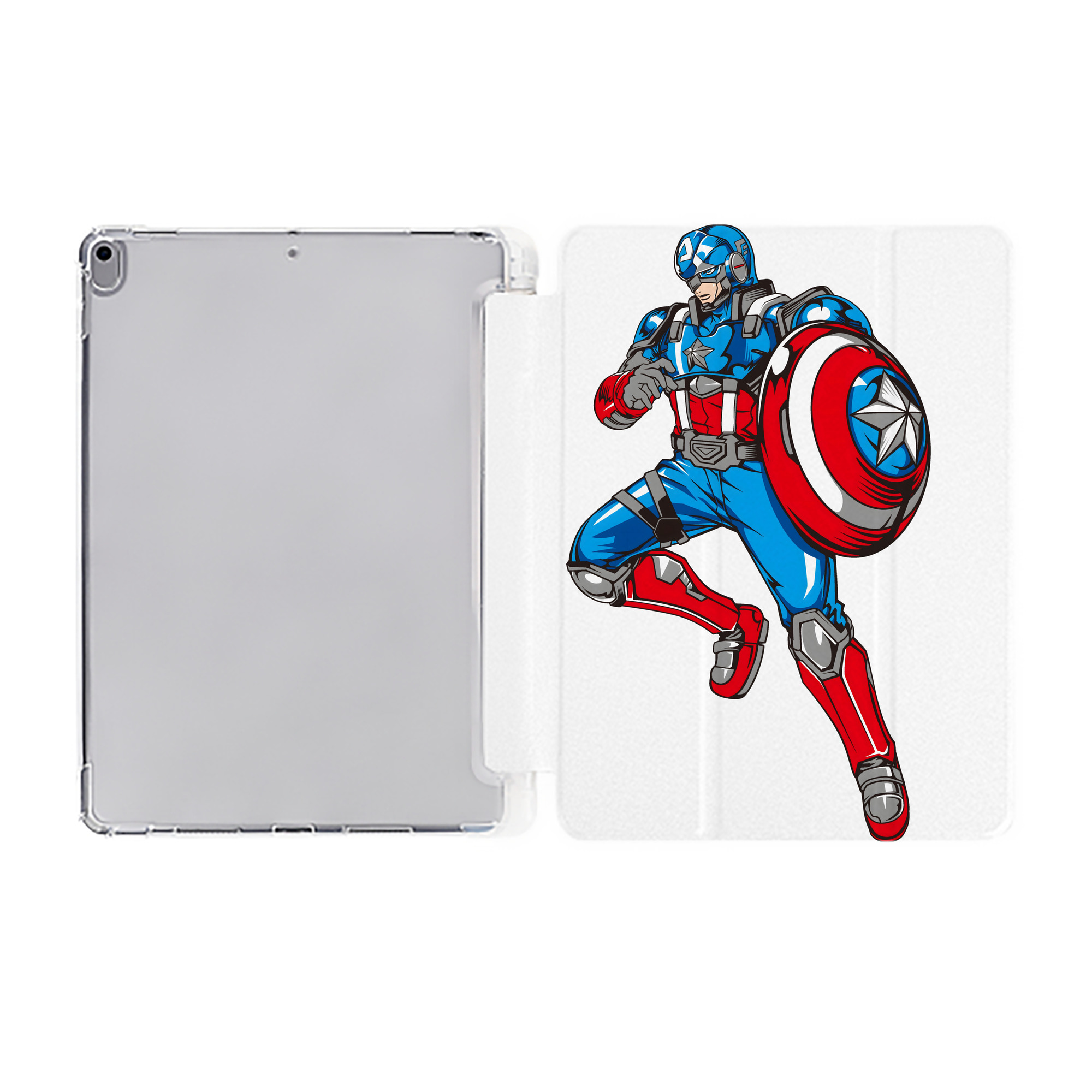 （画像用） アベンジャーズ The Avengers IPad ケース ペン収納付き 三つ折りスタンド PUレザー×シリコン 対応機種9.5/10.5/10.9インチ